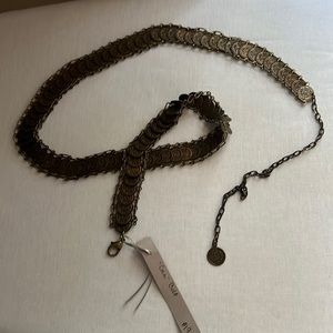 Gold coin belt, 41 inches long